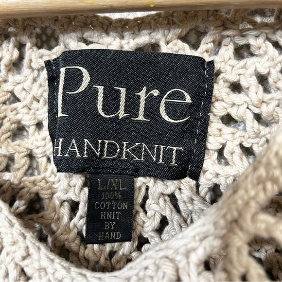 L/XL Vintage/Y2K Pure Knit Hand Knitted Sleeveless Sweater - Picture 5 of 7